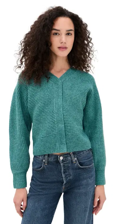 LE BOP ira Stitched Cardigan Teal | Thumbnail 1 LE BOP ira Stitched Cardigan Teal | Thumbnail 1