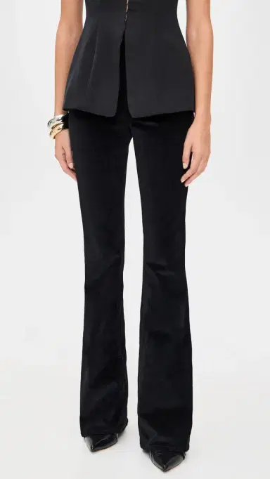 Veronica Beard Jean Beverly Velvet Skinny Flare Jeans Black | Thumbnail 2 Veronica Beard Jean Beverly Velvet Skinny Flare Jeans Black | Thumbnail 2