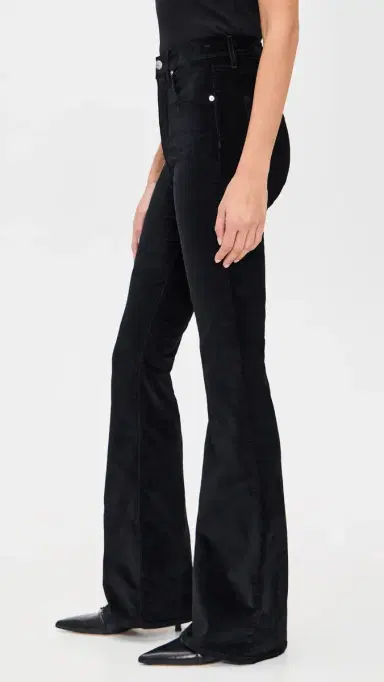 Veronica Beard Jean Beverly Velvet Skinny Flare Jeans Black | Thumbnail 4 Veronica Beard Jean Beverly Velvet Skinny Flare Jeans Black | Thumbnail 4