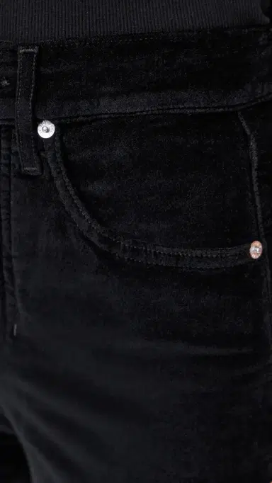 Veronica Beard Jean Beverly Velvet Skinny Flare Jeans Black | Thumbnail 6 Veronica Beard Jean Beverly Velvet Skinny Flare Jeans Black | Thumbnail 6
