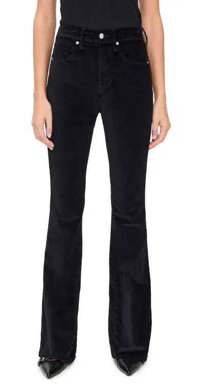 Veronica Beard Jean Beverly Velvet Skinny Flare Jeans Black | Thumbnail 1 Veronica Beard Jean Beverly Velvet Skinny Flare Jeans Black | Thumbnail 1