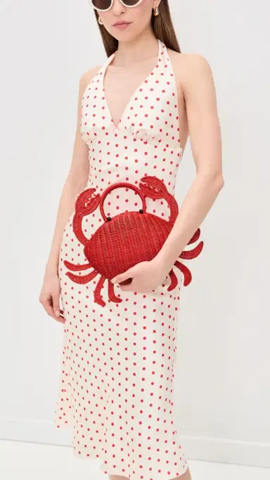 Serpui Matteo Crab Wicker Clutch Red One Size | Thumbnail 3 Serpui Matteo Crab Wicker Clutch Red One Size | Thumbnail 3