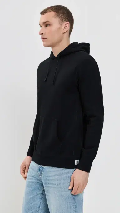 REIGNING CHAMP Midweight Terry Slim Hoodie Black | Thumbnail 4 REIGNING CHAMP Midweight Terry Slim Hoodie Black | Thumbnail 4