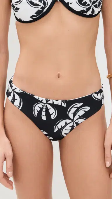 FARM Rio Graphic Palms Low Double Bikini Bottoms Graphic Palms Black | Thumbnail 2 FARM Rio Graphic Palms Low Double Bikini Bottoms Graphic Palms Black | Thumbnail 2
