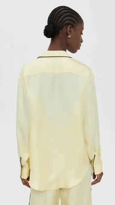 Comme Si Notched Collar Shirt Butter/Black | Thumbnail 3 Comme Si Notched Collar Shirt Butter/Black | Thumbnail 3
