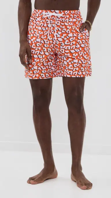 Dur Doux Abstract Swim Trunks 7 White/Orange | Thumbnail 2 Dur Doux Abstract Swim Trunks 7 White/Orange | Thumbnail 2