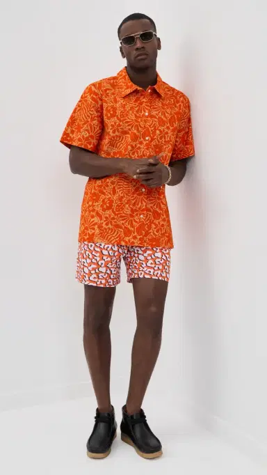 Dur Doux Abstract Swim Trunks 7 White/Orange | Thumbnail 5 Dur Doux Abstract Swim Trunks 7 White/Orange | Thumbnail 5