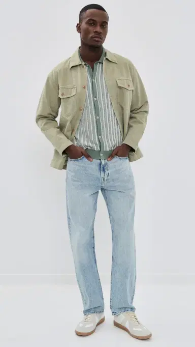 Madewell Core Cotton Vertical Stripe Polo Frosted Cypress | Thumbnail 5 Madewell Core Cotton Vertical Stripe Polo Frosted Cypress | Thumbnail 5