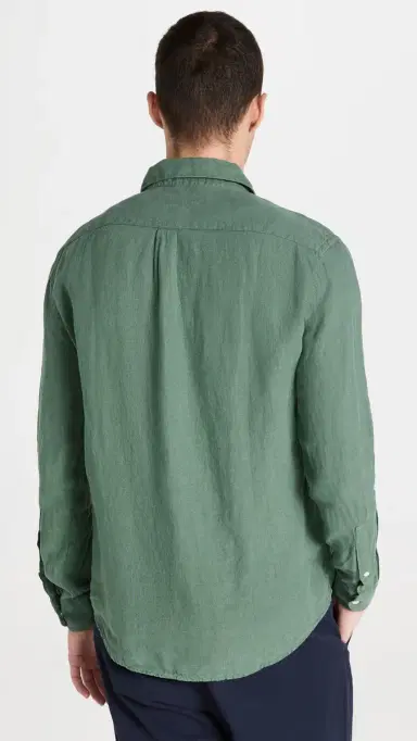 Portuguese Flannel Linen Shirt Dry Green M | Thumbnail 3 Portuguese Flannel Linen Shirt Dry Green M | Thumbnail 3