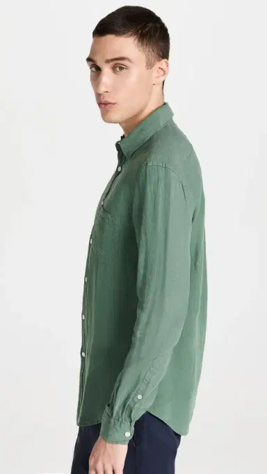Portuguese Flannel Linen Shirt Dry Green M | Thumbnail 4 Portuguese Flannel Linen Shirt Dry Green M | Thumbnail 4