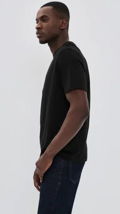 FRAME Short Sleeve Light Cotton Tee Black | Thumbnail 4 FRAME Short Sleeve Light Cotton Tee Black | Thumbnail 4