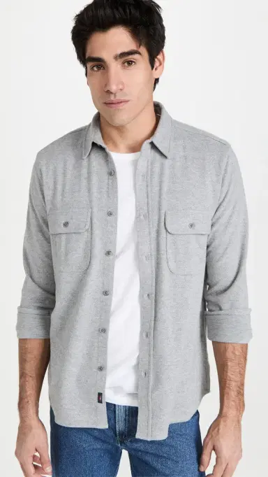 Faherty Legend Sweater Shirt Fossil Grey Twill | Thumbnail 2 Faherty Legend Sweater Shirt Fossil Grey Twill | Thumbnail 2