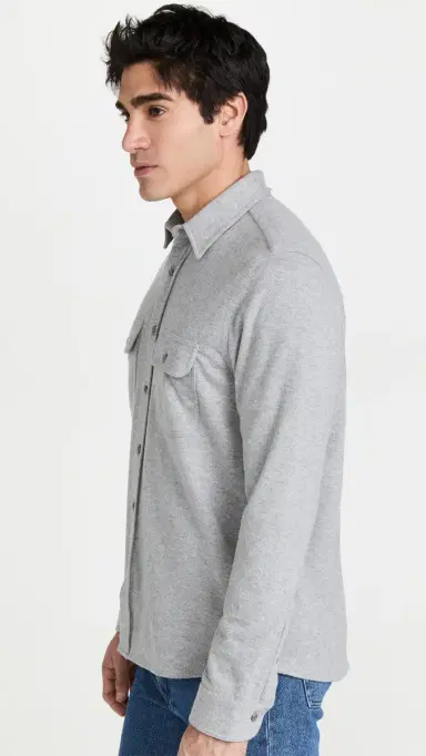 Faherty Legend Sweater Shirt Fossil Grey Twill | Thumbnail 4 Faherty Legend Sweater Shirt Fossil Grey Twill | Thumbnail 4