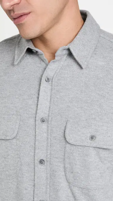 Faherty Legend Sweater Shirt Fossil Grey Twill | Thumbnail 6 Faherty Legend Sweater Shirt Fossil Grey Twill | Thumbnail 6