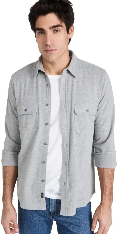 Faherty Legend Sweater Shirt Fossil Grey Twill | Thumbnail 1 Faherty Legend Sweater Shirt Fossil Grey Twill | Thumbnail 1
