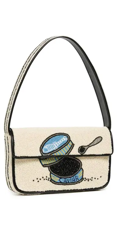 Staud Tommy Beaded Bag Caviar Dreams | Thumbnail 1 Staud Tommy Beaded Bag Caviar Dreams | Thumbnail 1