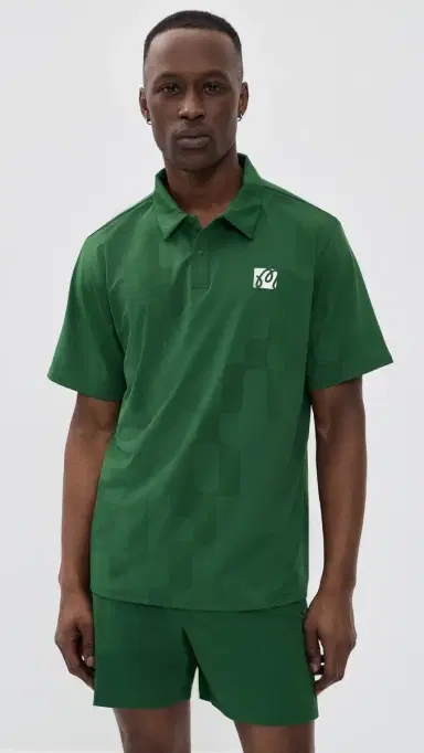 Malbon Performance Mesh Paneled Polo Shirt Eden | Thumbnail 2 Malbon Performance Mesh Paneled Polo Shirt Eden | Thumbnail 2