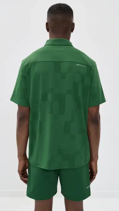 Malbon Performance Mesh Paneled Polo Shirt Eden | Thumbnail 3 Malbon Performance Mesh Paneled Polo Shirt Eden | Thumbnail 3