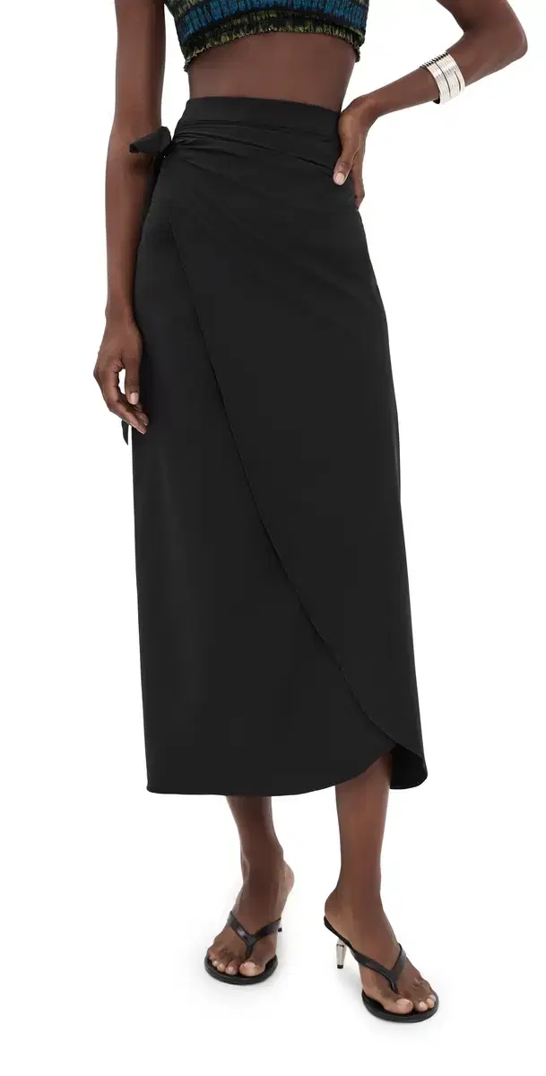 Long Sarong Black One Size Long Sarong Black One Size