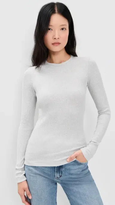 AGOLDE Delphi Slim Tee Brushed Heather Grey | Thumbnail 2 AGOLDE Delphi Slim Tee Brushed Heather Grey | Thumbnail 2