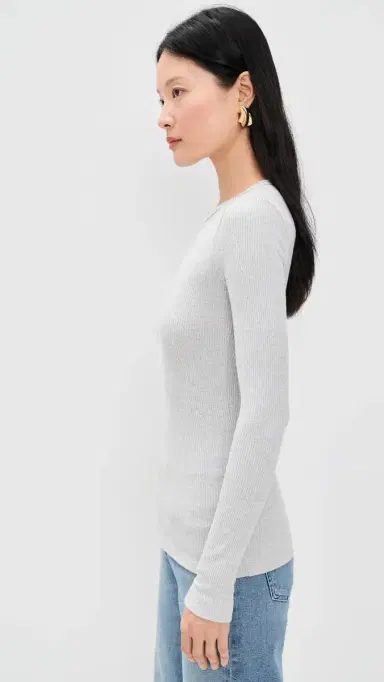AGOLDE Delphi Slim Tee Brushed Heather Grey | Thumbnail 4 AGOLDE Delphi Slim Tee Brushed Heather Grey | Thumbnail 4