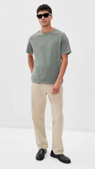 Theory Crew Neck Tee Tinted Ivy | Thumbnail 5 Theory Crew Neck Tee Tinted Ivy | Thumbnail 5