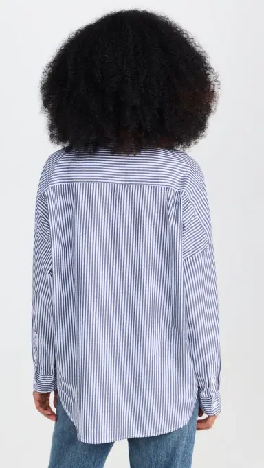 Alex Mill Jo hirt in triped Paper Poplin Navy/White | Thumbnail 3 Alex Mill Jo hirt in triped Paper Poplin Navy/White | Thumbnail 3