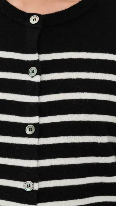 La Ligne Stripe Lean Lines Cashmere Cardigan Black/Cream | Thumbnail 6 La Ligne Stripe Lean Lines Cashmere Cardigan Black/Cream | Thumbnail 6