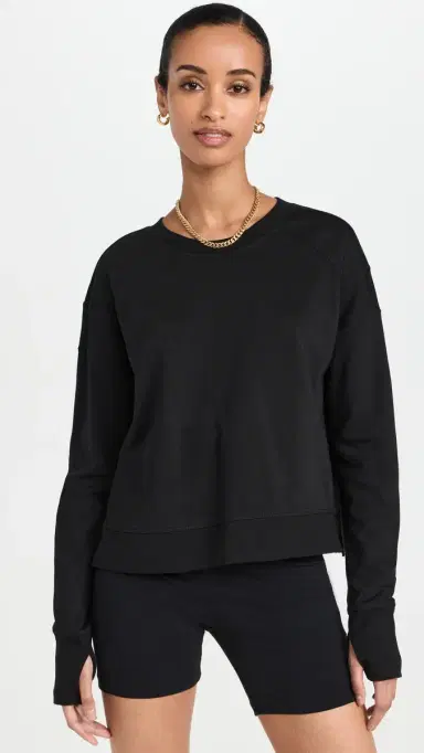 Sweaty Betty After Class Crop Sweatshirt Black | Thumbnail 2 Sweaty Betty After Class Crop Sweatshirt Black | Thumbnail 2