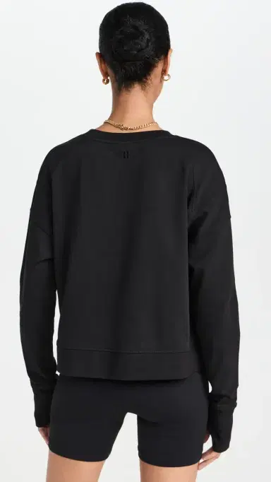 Sweaty Betty After Class Crop Sweatshirt Black | Thumbnail 3 Sweaty Betty After Class Crop Sweatshirt Black | Thumbnail 3