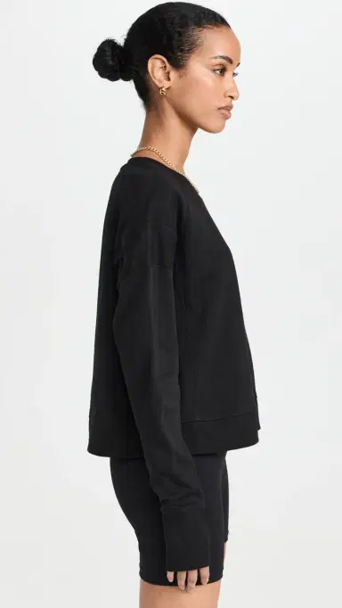 Sweaty Betty After Class Crop Sweatshirt Black | Thumbnail 4 Sweaty Betty After Class Crop Sweatshirt Black | Thumbnail 4