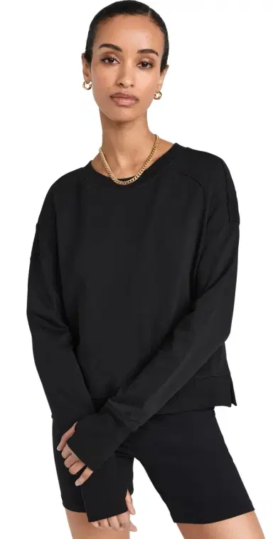Sweaty Betty After Class Crop Sweatshirt Black | Thumbnail 1 Sweaty Betty After Class Crop Sweatshirt Black | Thumbnail 1