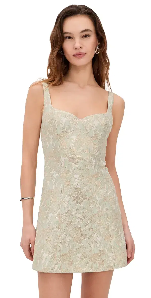 Eve Sweetheart Mini Dress Off White/Sage Eve Sweetheart Mini Dress Off White/Sage
