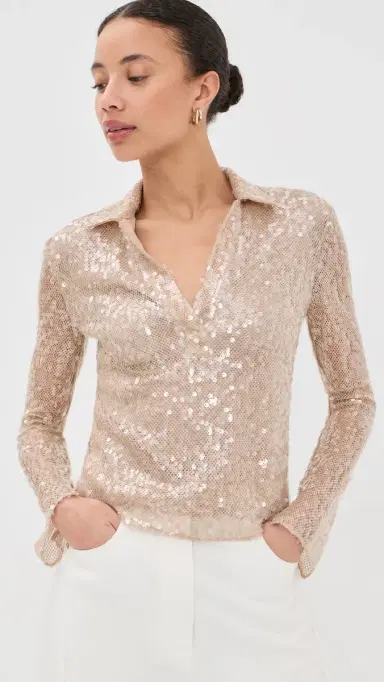 Veronica Beard Meryl Top Champagne | Thumbnail 2 Veronica Beard Meryl Top Champagne | Thumbnail 2