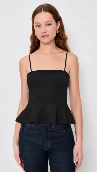 L'AGENCE Parisa leeveless Peplum Top Black | Thumbnail 2 L'AGENCE Parisa leeveless Peplum Top Black | Thumbnail 2