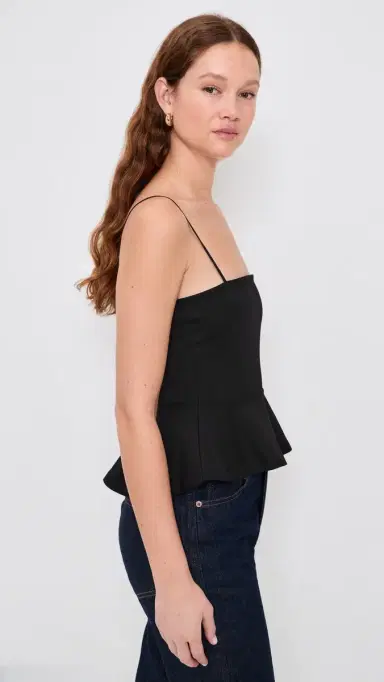 L'AGENCE Parisa leeveless Peplum Top Black | Thumbnail 4 L'AGENCE Parisa leeveless Peplum Top Black | Thumbnail 4
