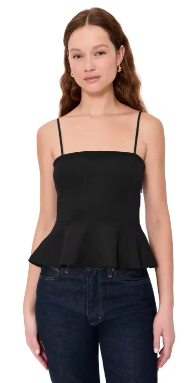 L'AGENCE Parisa leeveless Peplum Top Black | Thumbnail 1 L'AGENCE Parisa leeveless Peplum Top Black | Thumbnail 1