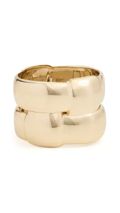 Jenny Bird Mega Woven Square Bangle High Polish Gold M | Thumbnail 5 Jenny Bird Mega Woven Square Bangle High Polish Gold M | Thumbnail 5