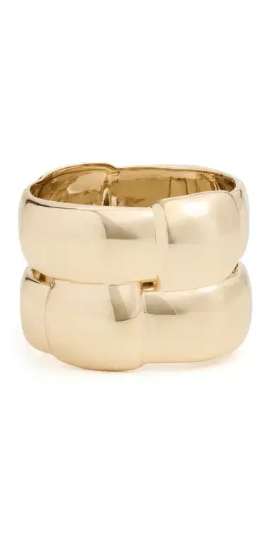 Jenny Bird Mega Woven Square Bangle High Polish Gold M | Thumbnail 1 Jenny Bird Mega Woven Square Bangle High Polish Gold M | Thumbnail 1