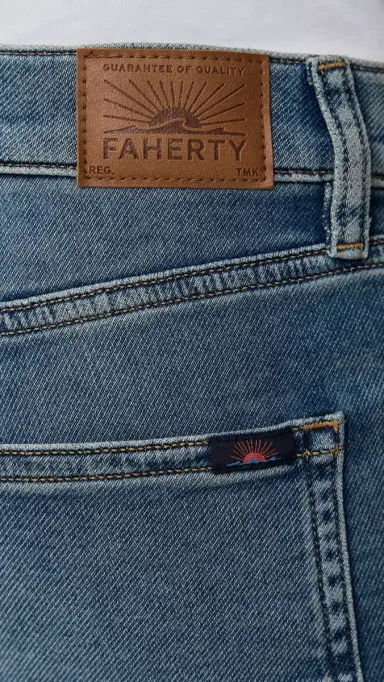 Faherty Stretch Terry Indigo 5 Pocket Jeans Indigo Ocean Wash 30X32 | Thumbnail 6 Faherty Stretch Terry Indigo 5 Pocket Jeans Indigo Ocean Wash 30X32 | Thumbnail 6