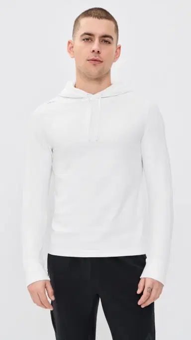 RLX Ralph Lauren Long Sleeve Tech Waffle Knit Hoodie Ceramic White | Thumbnail 2 RLX Ralph Lauren Long Sleeve Tech Waffle Knit Hoodie Ceramic White | Thumbnail 2