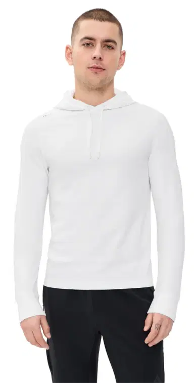 RLX Ralph Lauren Long Sleeve Tech Waffle Knit Hoodie Ceramic White | Thumbnail 1 RLX Ralph Lauren Long Sleeve Tech Waffle Knit Hoodie Ceramic White | Thumbnail 1