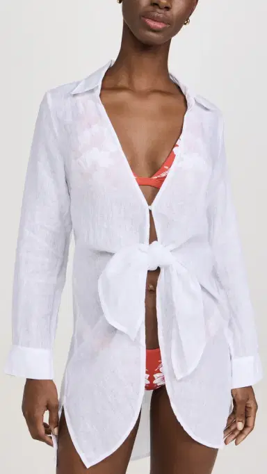 PQ Swim Millie Tie Cover Up White | Thumbnail 2 PQ Swim Millie Tie Cover Up White | Thumbnail 2