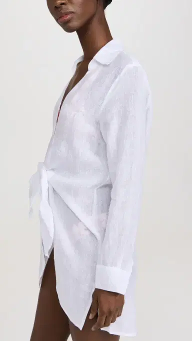 PQ Swim Millie Tie Cover Up White | Thumbnail 4 PQ Swim Millie Tie Cover Up White | Thumbnail 4