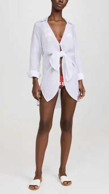 PQ Swim Millie Tie Cover Up White | Thumbnail 5 PQ Swim Millie Tie Cover Up White | Thumbnail 5