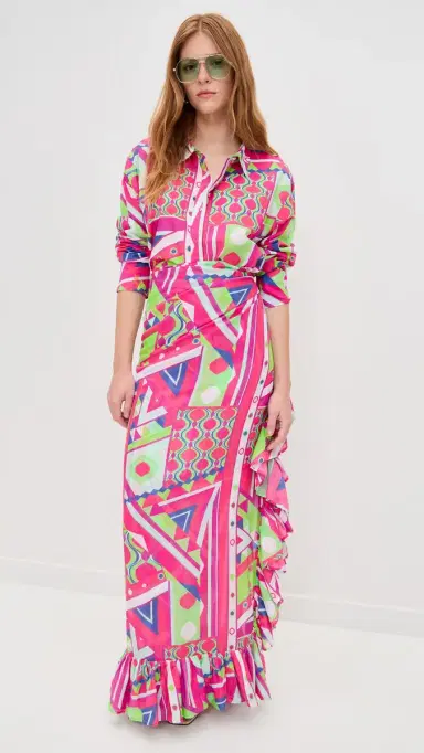Coniglio Palm Beach Classic Button Down Prism Geo Magenta Grove One Size | Thumbnail 6 Coniglio Palm Beach Classic Button Down Prism Geo Magenta Grove One Size | Thumbnail 6