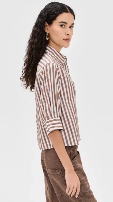 rag & bone Lucia tripe Poplin Shirt Brwst | Thumbnail 4 rag & bone Lucia tripe Poplin Shirt Brwst | Thumbnail 4