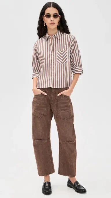 rag & bone Lucia tripe Poplin Shirt Brwst | Thumbnail 5 rag & bone Lucia tripe Poplin Shirt Brwst | Thumbnail 5