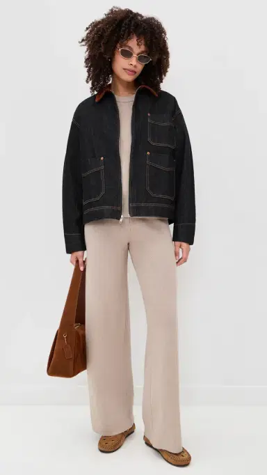 English Factory Collar Knit Half Sleeves Top Taupe | Thumbnail 5 English Factory Collar Knit Half Sleeves Top Taupe | Thumbnail 5