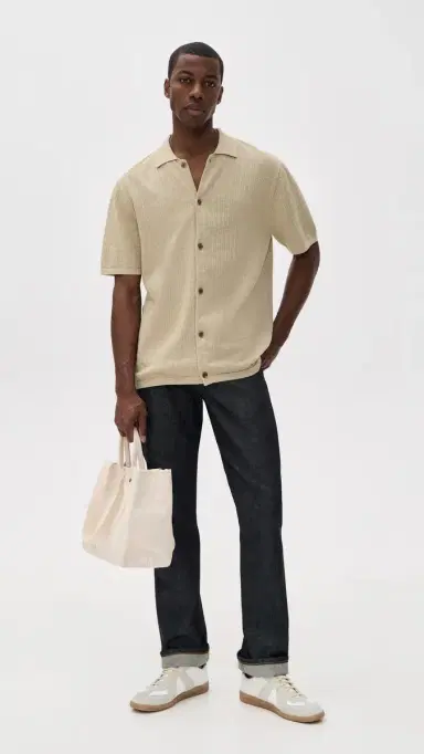 Rhythm Textured Knit Short Sleeve Shirt | Thumbnail 6 Rhythm Textured Knit Short Sleeve Shirt | Thumbnail 6